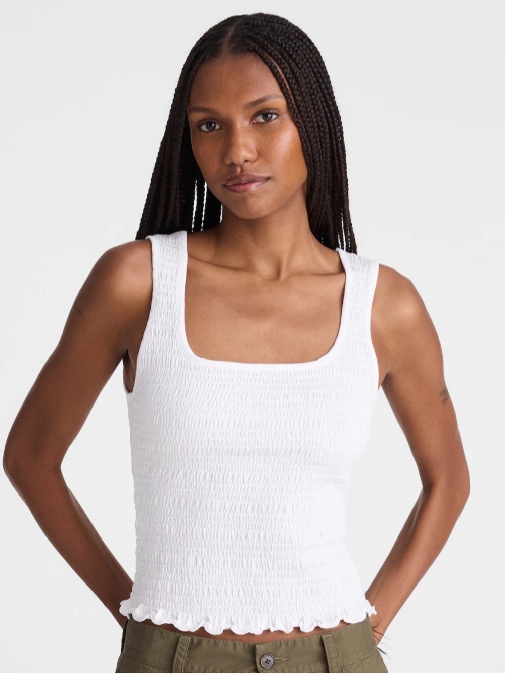 Madewell Smocked Scoopneck Tank
